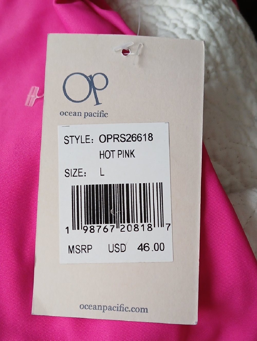 NWT Ocean Pacific Hot Pink Rashguard Sz Large - Picture 5 of 8